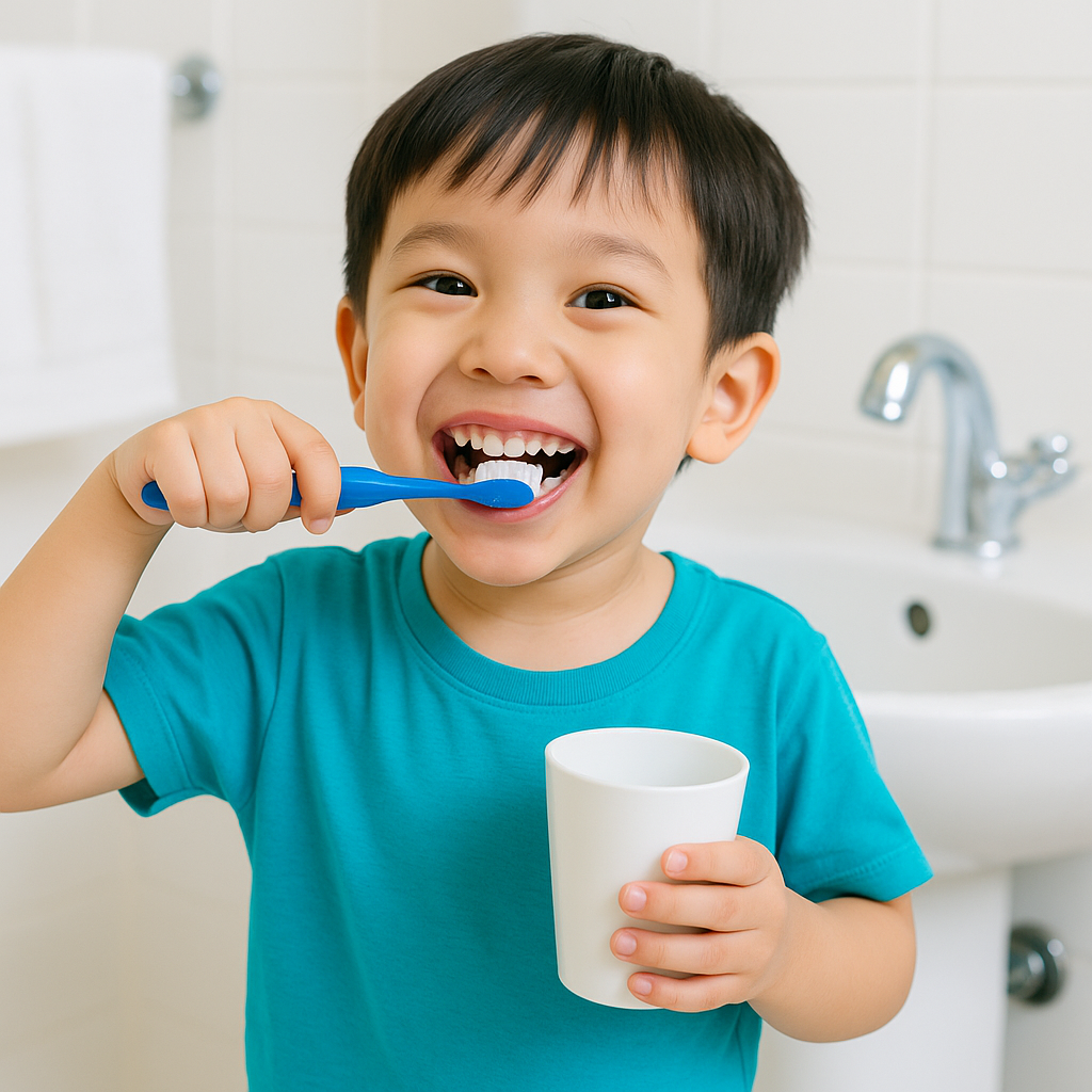 Trẻ tự kỷ đang học kỹ năng tự lập như tự ăn, tự mặc đồ tại nhà